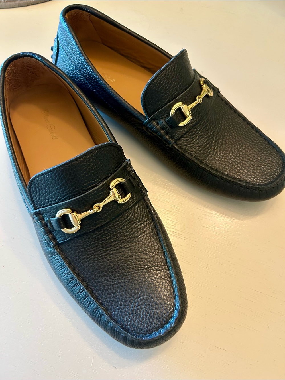 Oliver Cabell Driver Black Pebbled Leather Horsebit Loafers – Men's Size 9